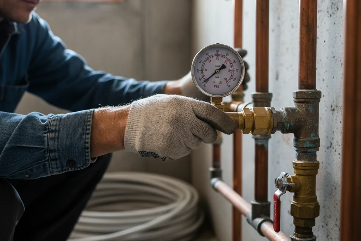 Pressure testing a repaired line during Water Line Repair in Hallwood