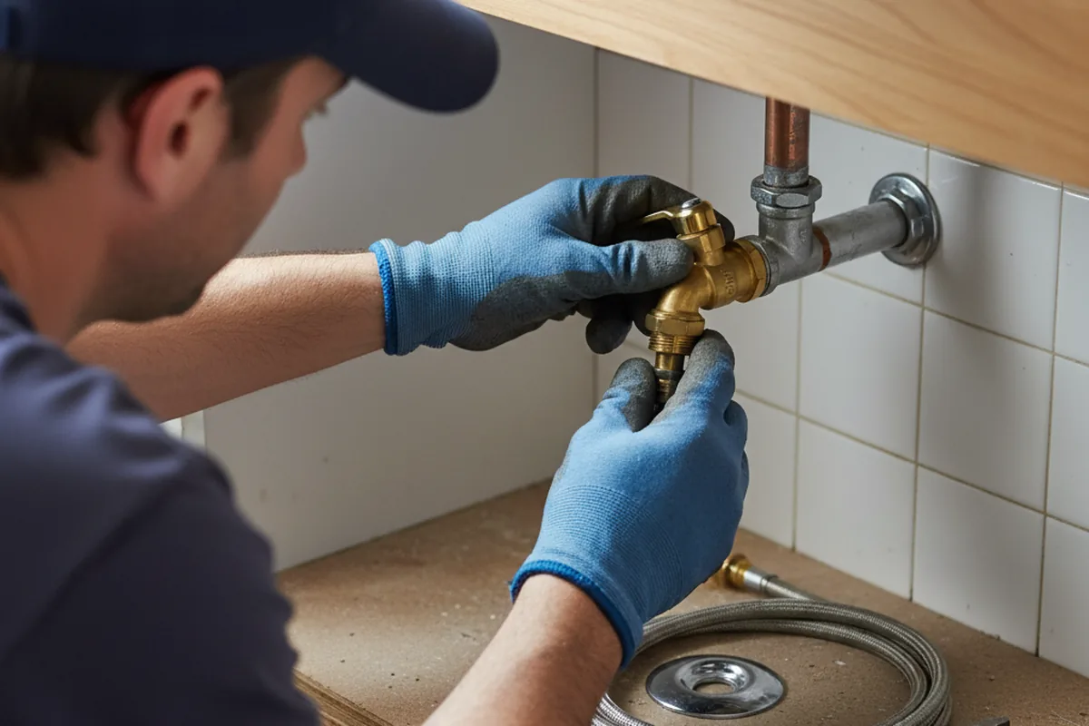 Shutoff valve and fitting work during Emergency Plumbing in Hallwood